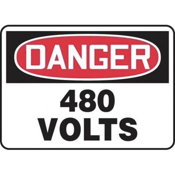 Accuform OSHA DANGER SAFETY SIGN 480 VOLTS MELC083VS MELC083VS - main